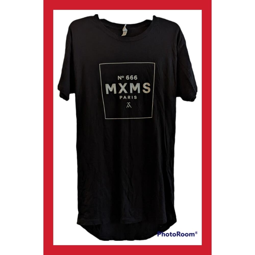 NWOT MXMS Me & My Shadow Band Paris NO. 666 Long Fit T-shirt Mini Dress Unisex M